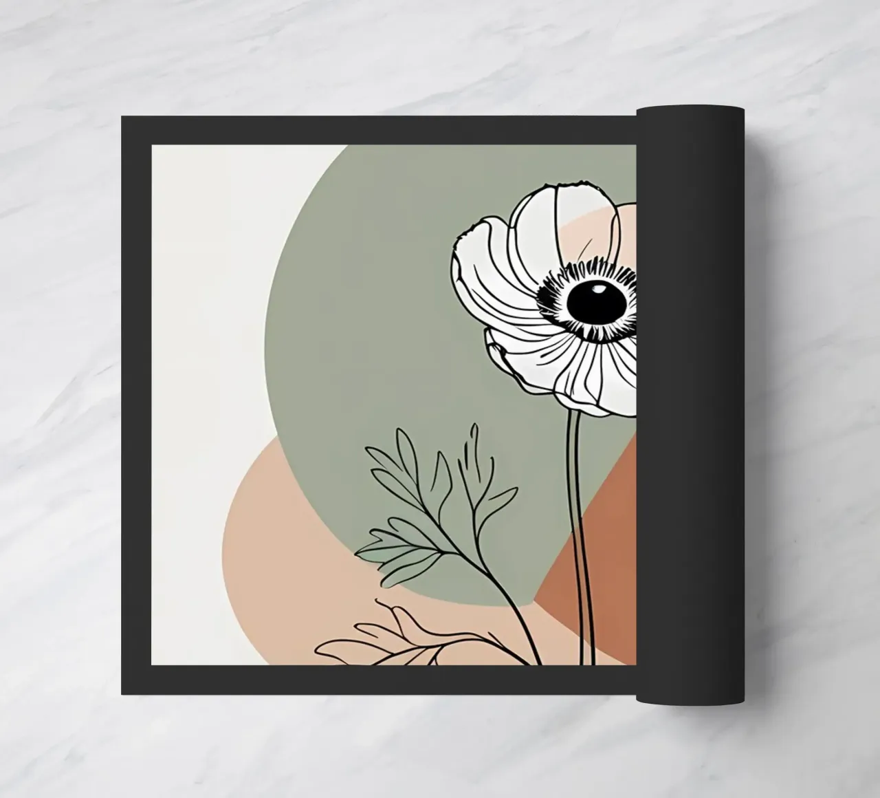 Line art minimalista di un singolo fiore di anemone zerbino da Bloom And Brush