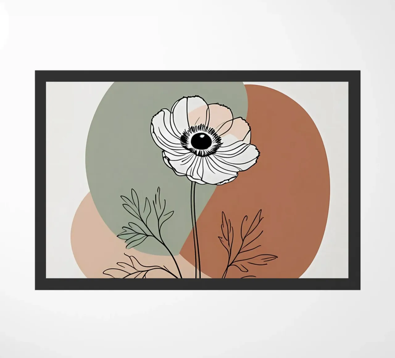 Line art minimalista di un singolo fiore di anemone zerbino da Bloom And Brush