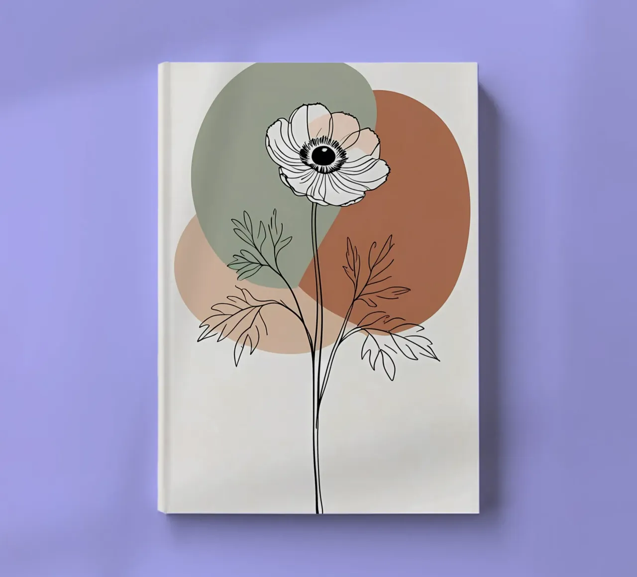Dessin au trait minimaliste d'une simple fleur d'anémone carnet de notes de Bloom And Brush