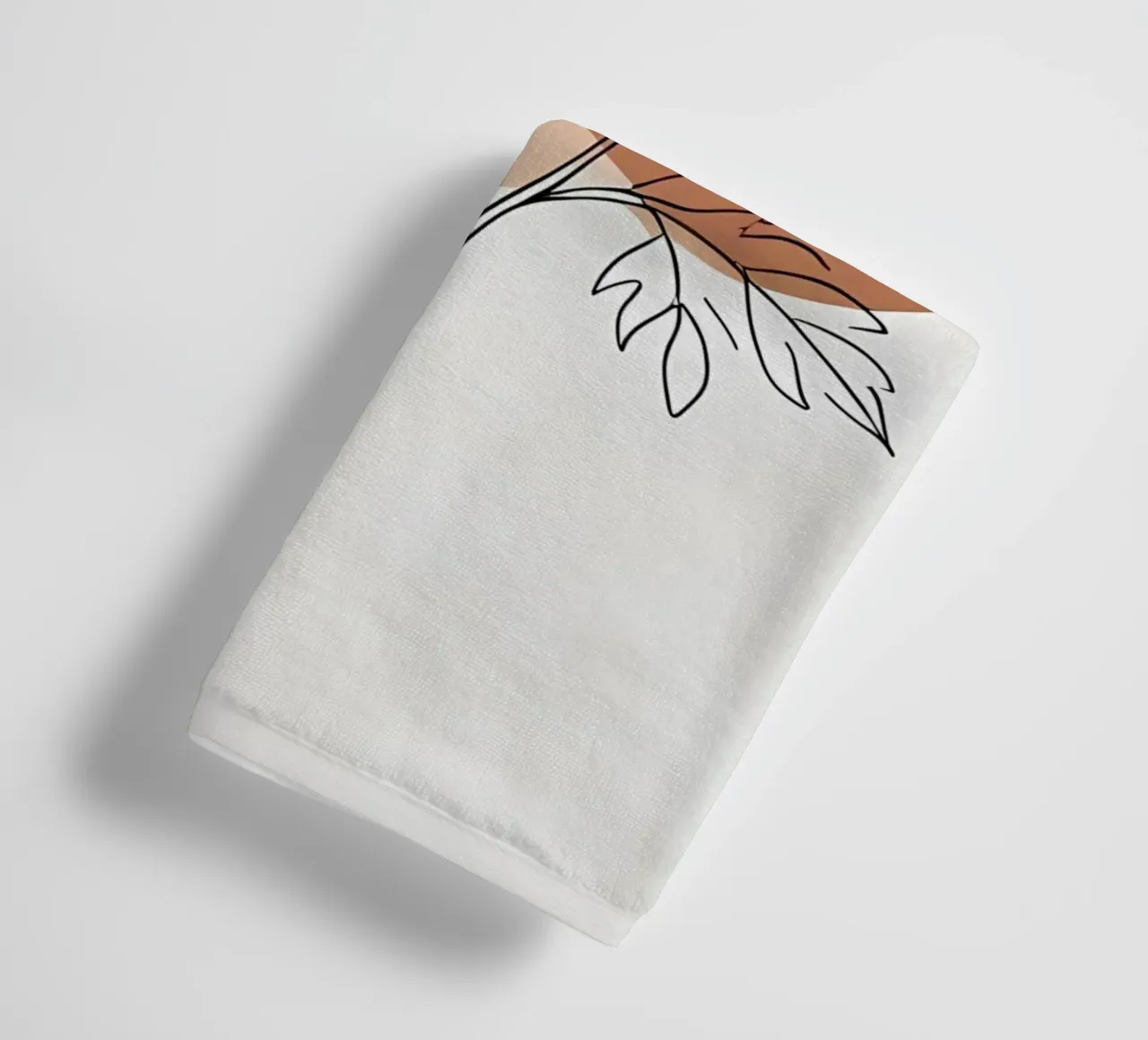 Minimalist line art of a single anemone flower towel by Bloom And Brush