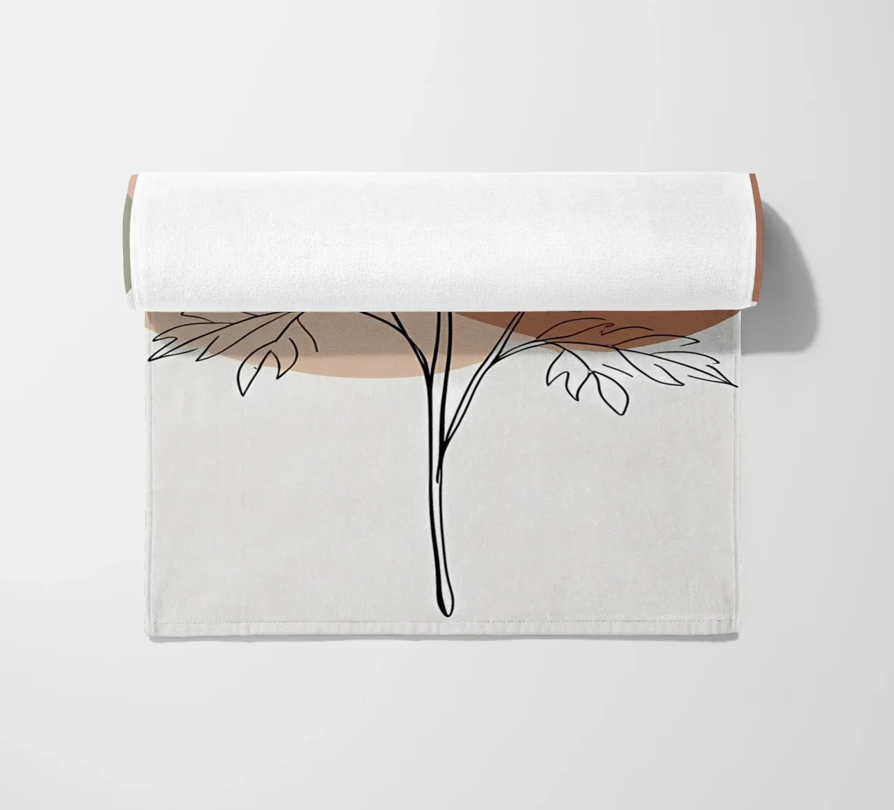 Dessin au trait minimaliste d'une simple fleur d'anémone serviette de plage de Bloom And Brush