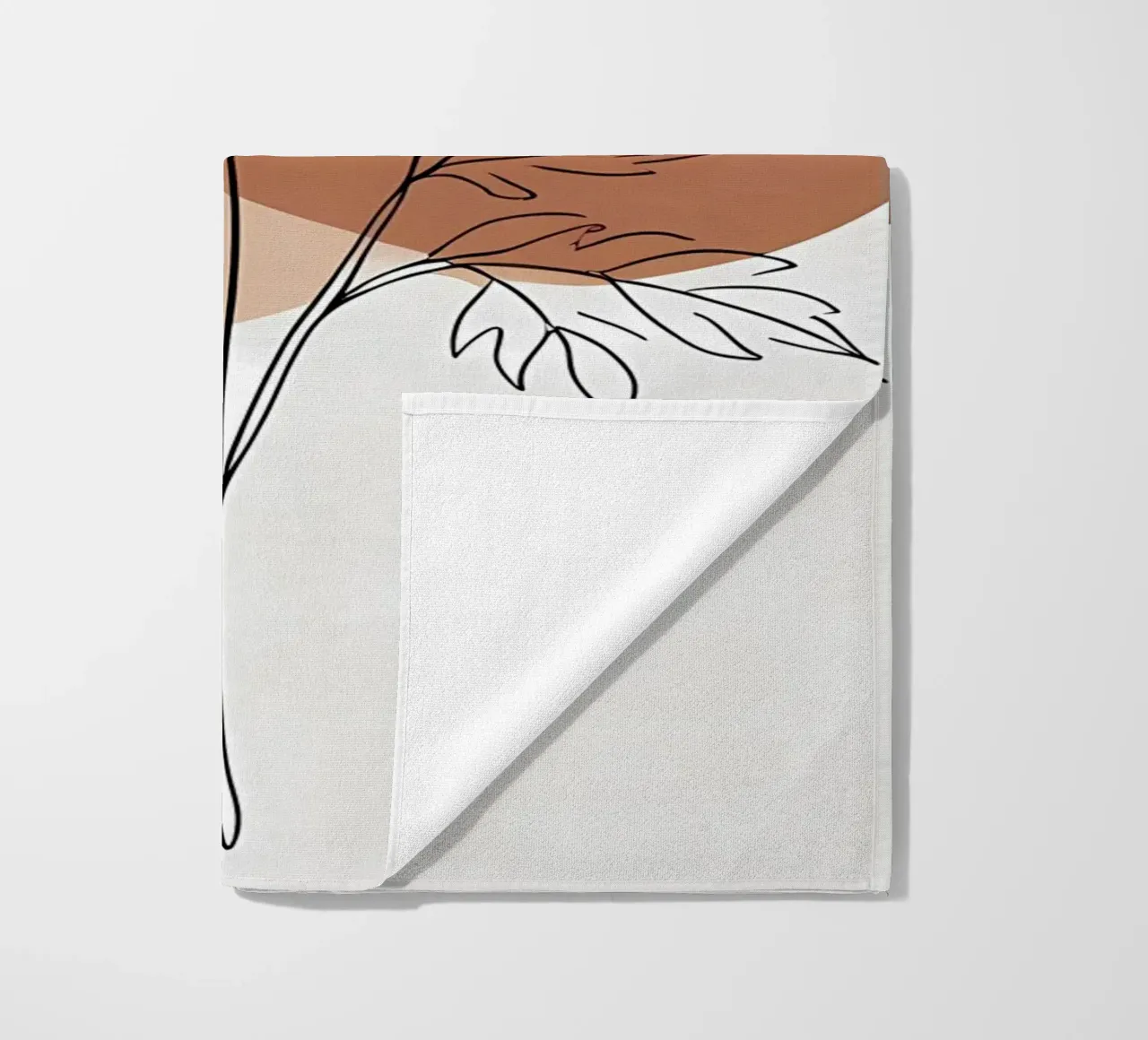 Dessin au trait minimaliste d'une simple fleur d'anémone serviette de plage de Bloom And Brush