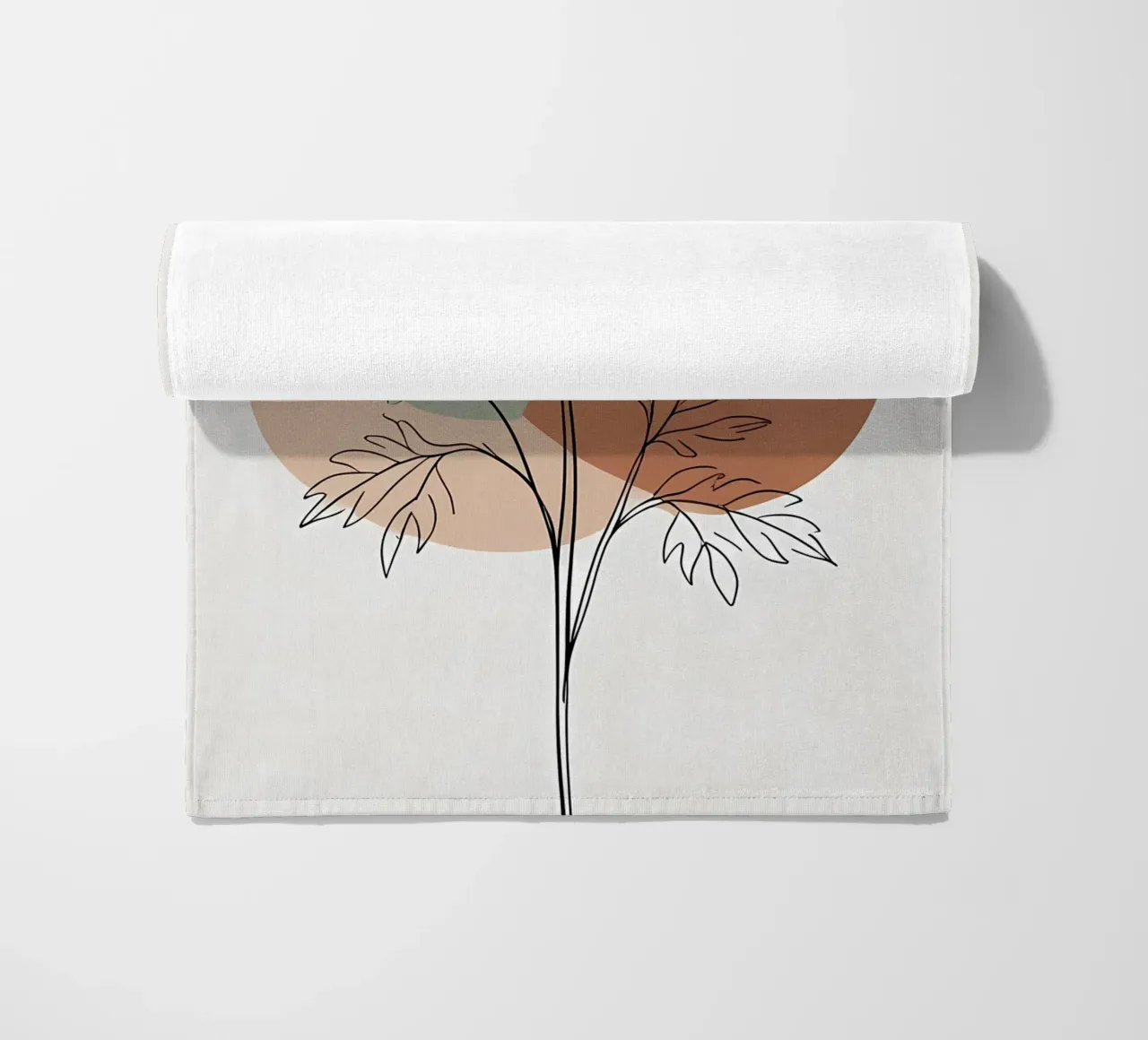 Dessin au trait minimaliste d'une simple fleur d'anémone serviette de plage de Bloom And Brush