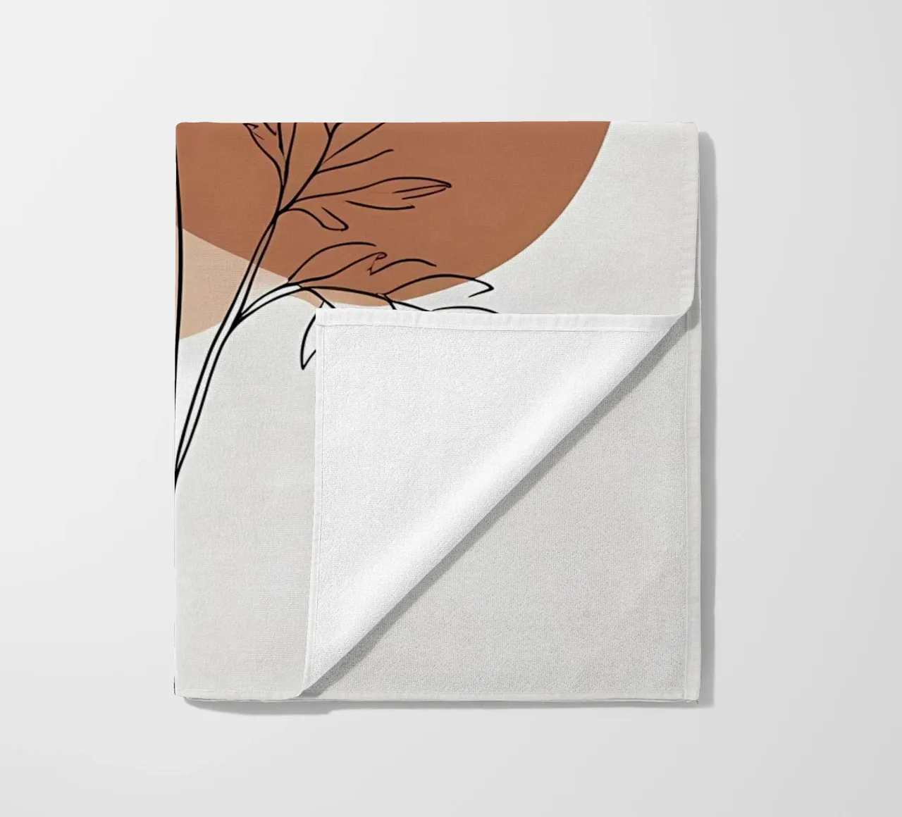 Dessin au trait minimaliste d'une simple fleur d'anémone serviette de plage de Bloom And Brush