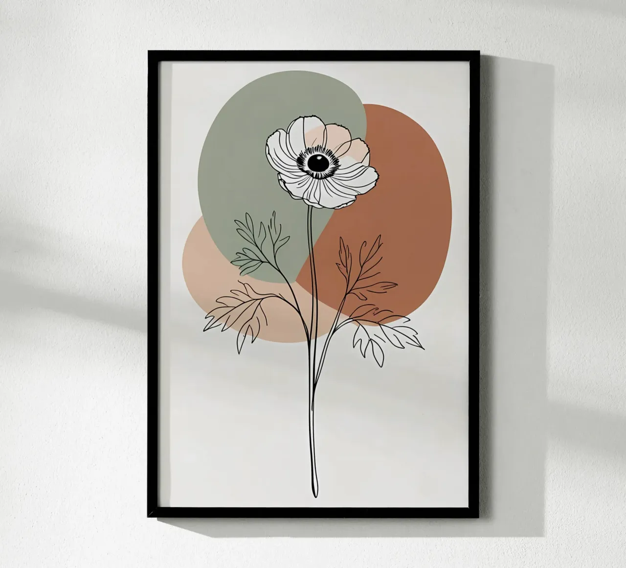 Dessin au trait minimaliste d'une simple fleur d'anémone hahnemühle de Bloom And Brush