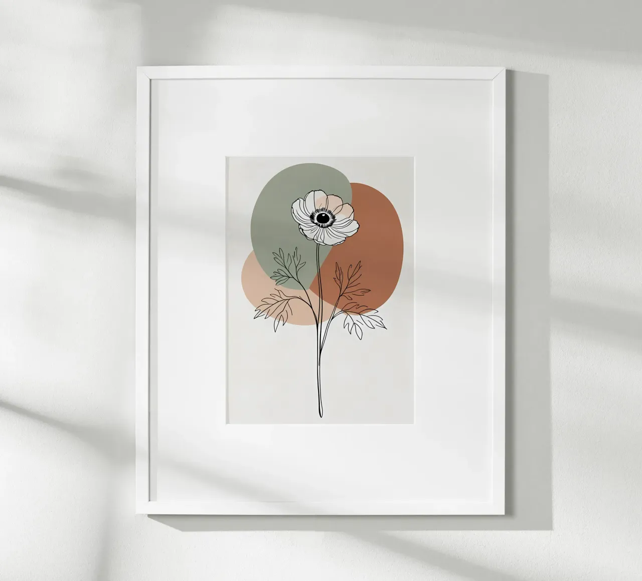 Dessin au trait minimaliste d'une simple fleur d'anémone hahnemühle de Bloom And Brush