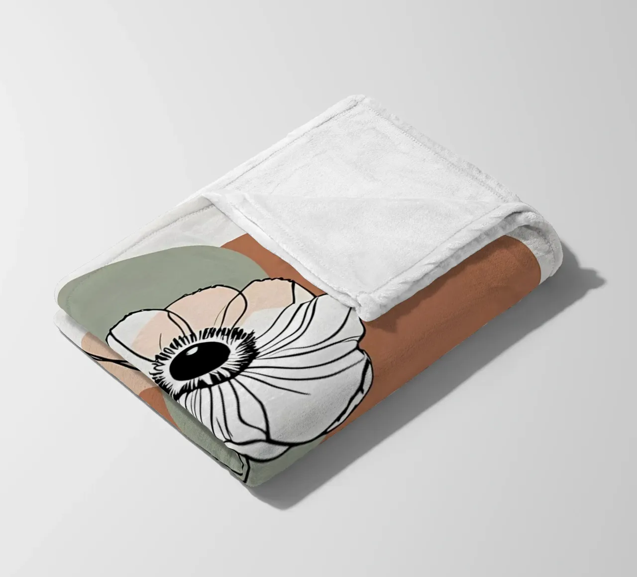 Line art minimalista di un singolo fiore di anemone coperta in pile da Bloom And Brush