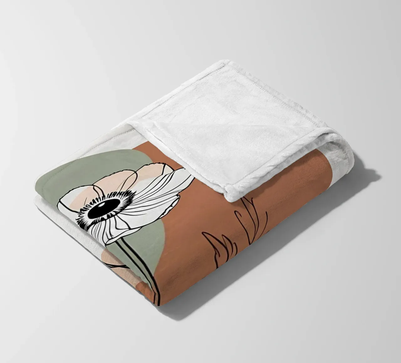 Line art minimalista di un singolo fiore di anemone coperta in pile da Bloom And Brush