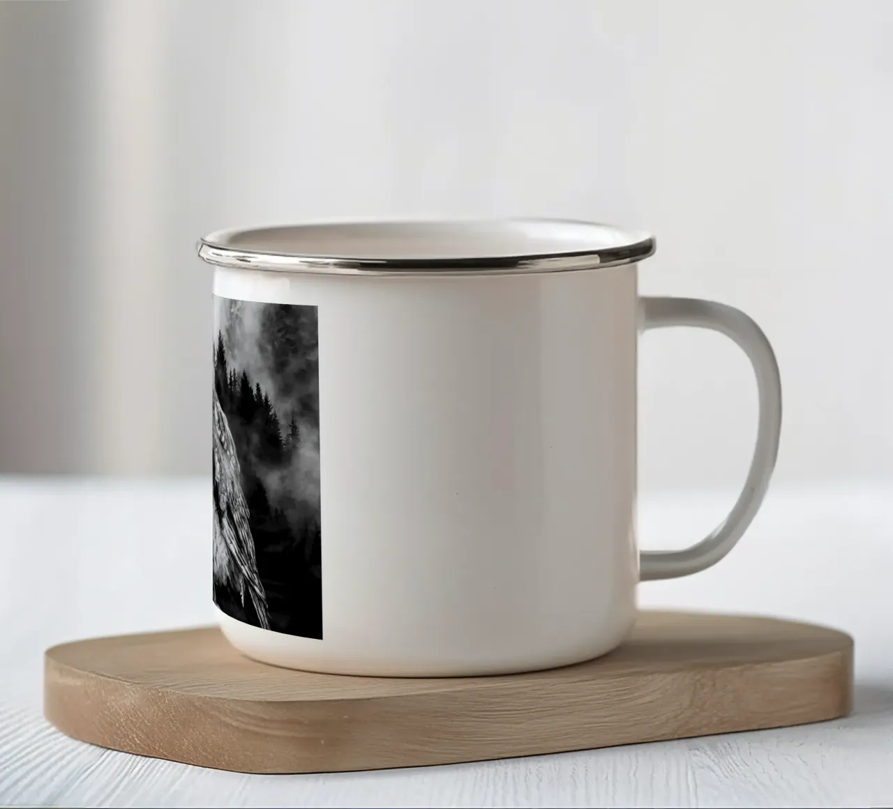 Owl Forest tazza in smalto da Mateo
