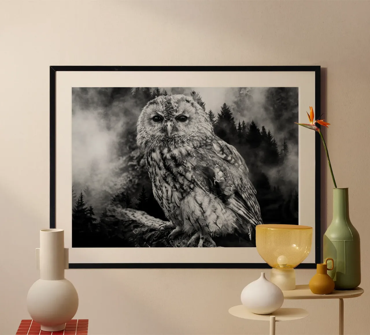 Owl Forest carta hahnemühle da Mateo