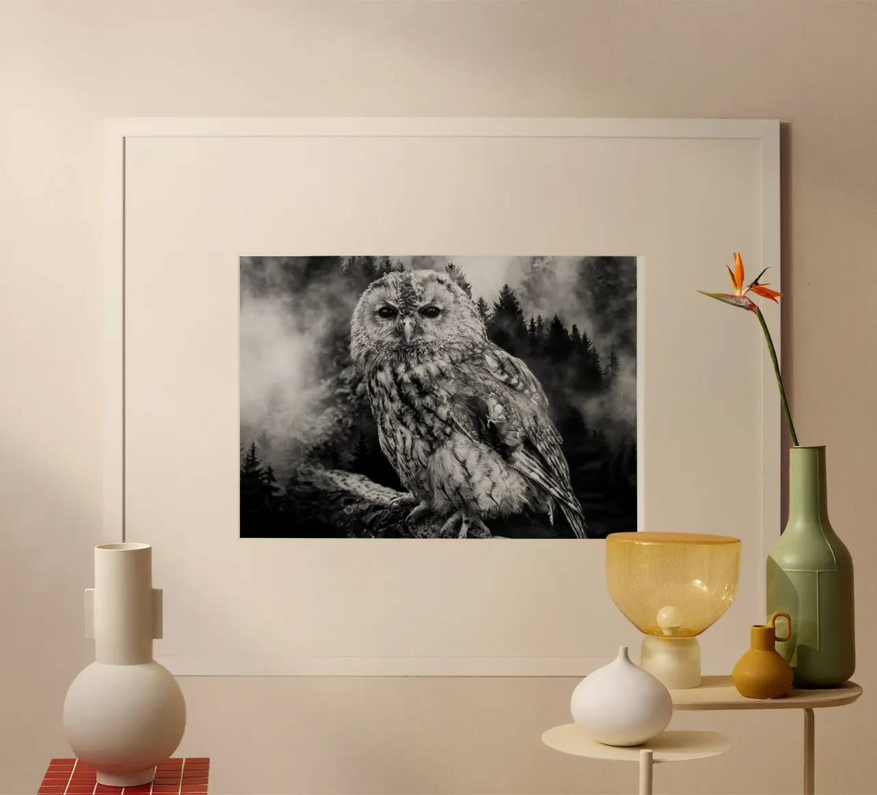Owl Forest carta hahnemühle da Mateo