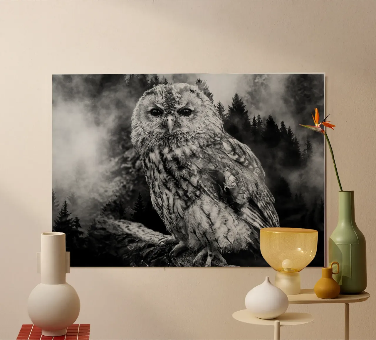 Owl Forest carta hahnemühle da Mateo