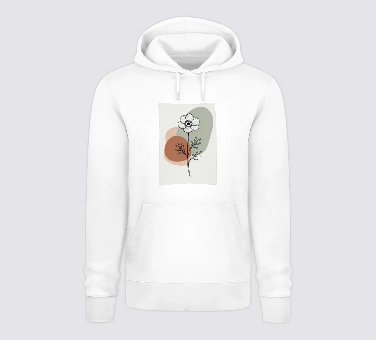 Dessin au trait minimaliste d'une simple fleur d'anémone sweat à capuche de Bloom And Brush