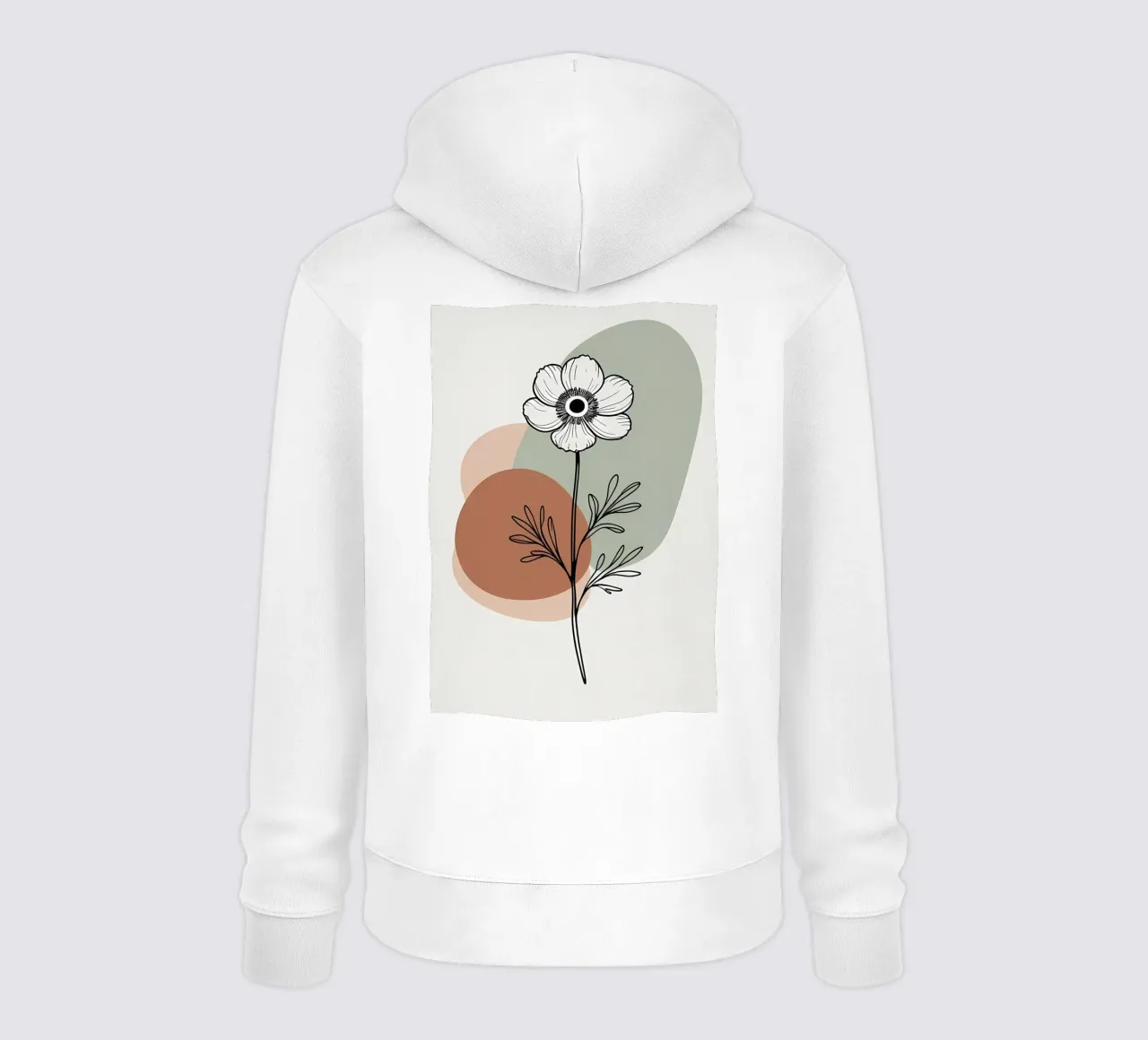 Dessin au trait minimaliste d'une simple fleur d'anémone sweat à capuche de Bloom And Brush
