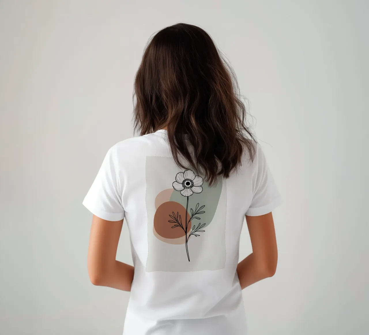Line art minimalista di un singolo fiore di anemone t-shirt da Bloom And Brush