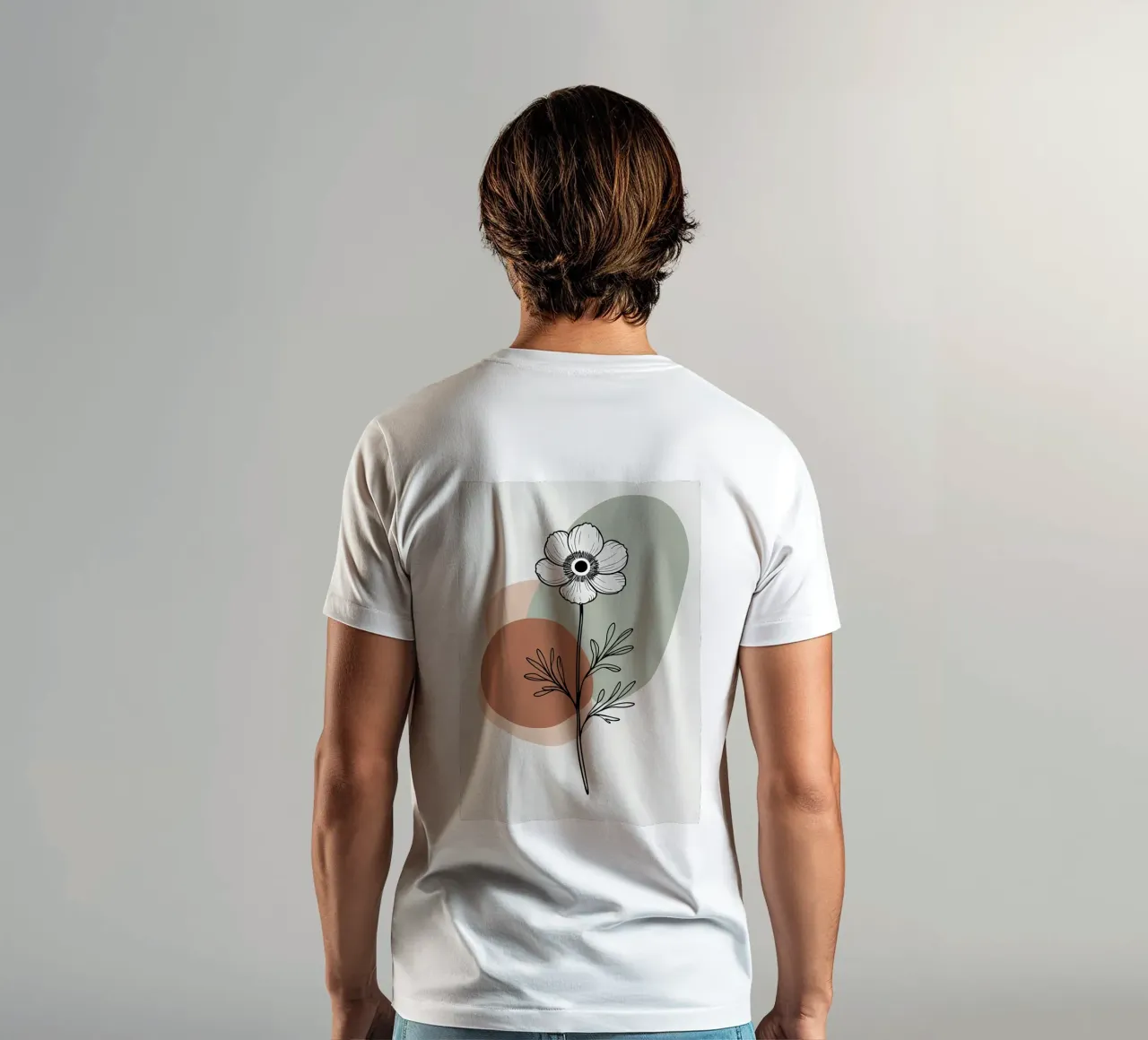 Line art minimalista di un singolo fiore di anemone t-shirt da Bloom And Brush
