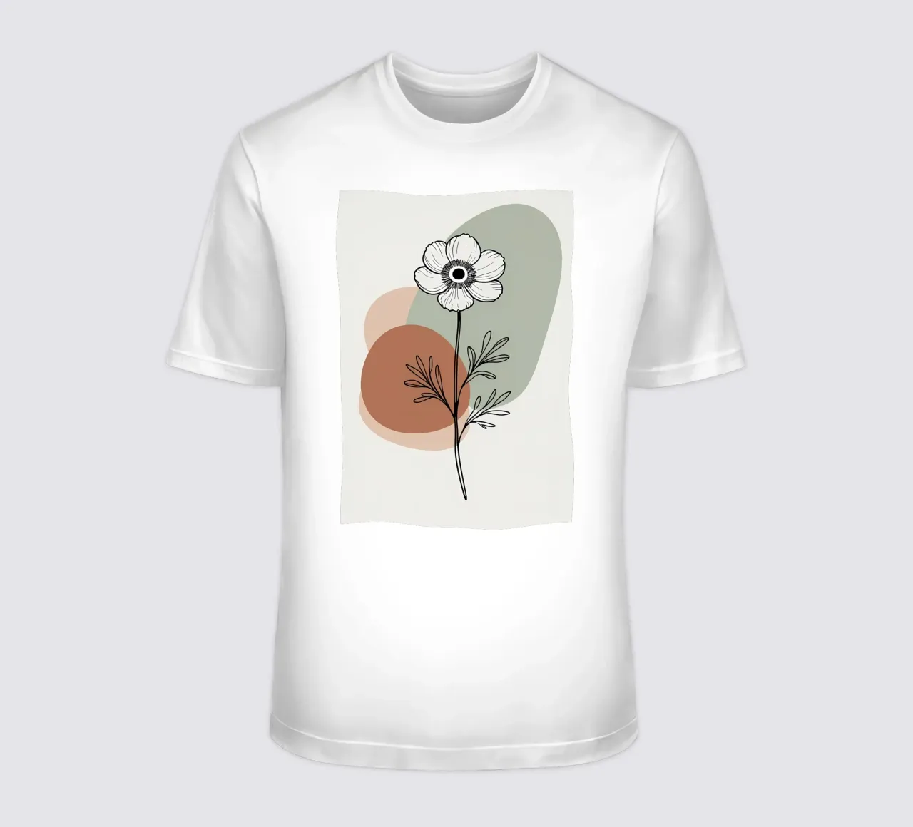 Line art minimalista di un singolo fiore di anemone t-shirt da Bloom And Brush