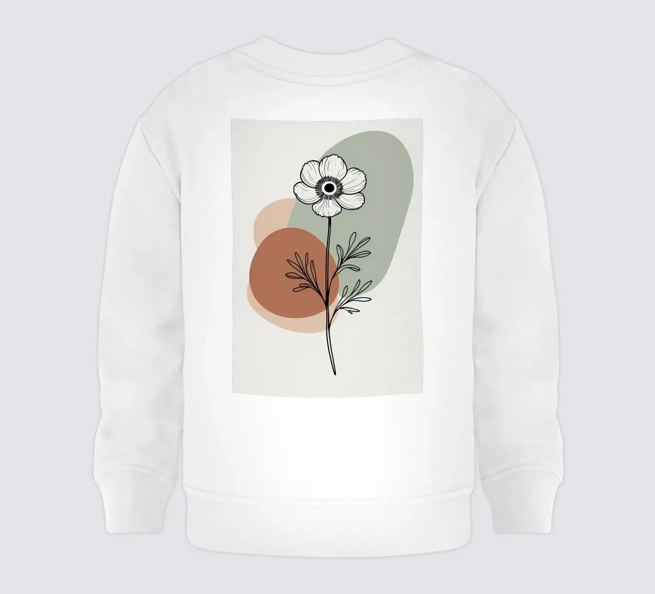 Dessin au trait minimaliste d'une simple fleur d'anémone sweat pour bébé de Bloom And Brush