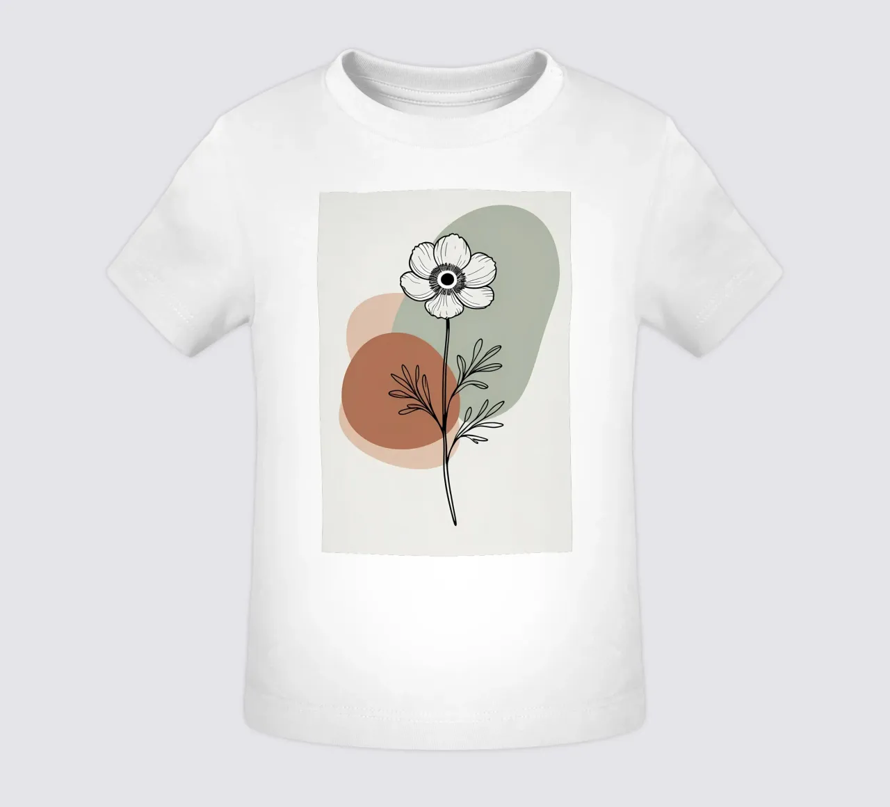 Line art minimalista di un singolo fiore di anemone maglietta neonato da Bloom And Brush