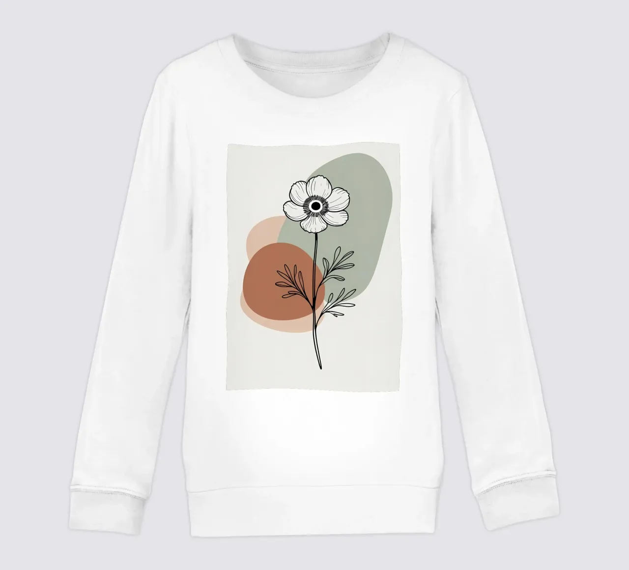 Line art minimalista di un singolo fiore di anemone felpa bambino da Bloom And Brush