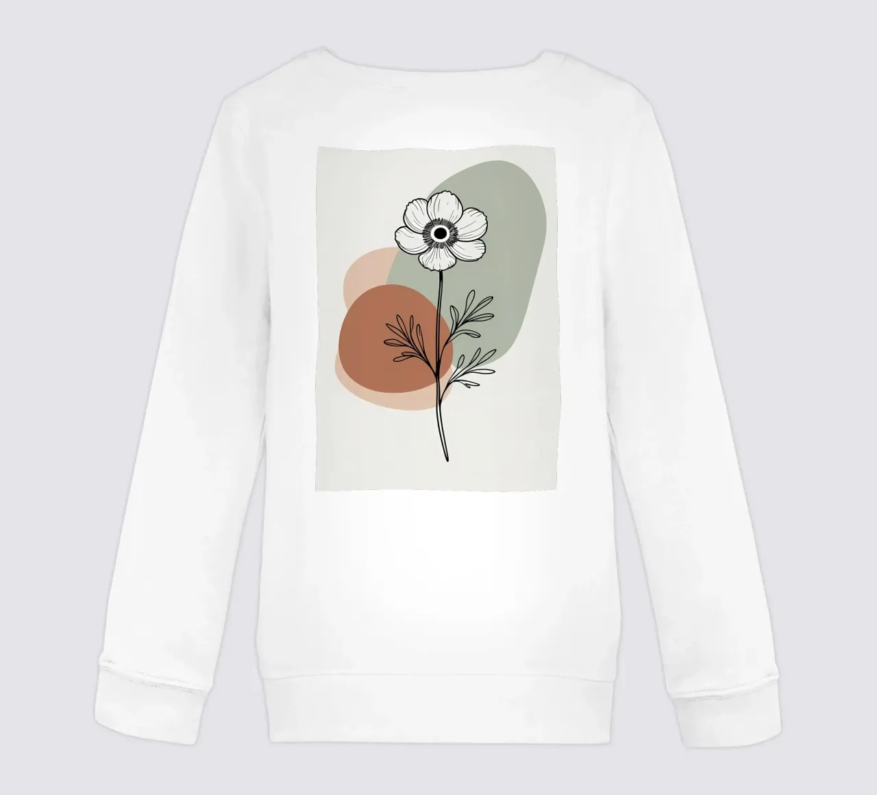 Line art minimalista di un singolo fiore di anemone felpa bambino da Bloom And Brush