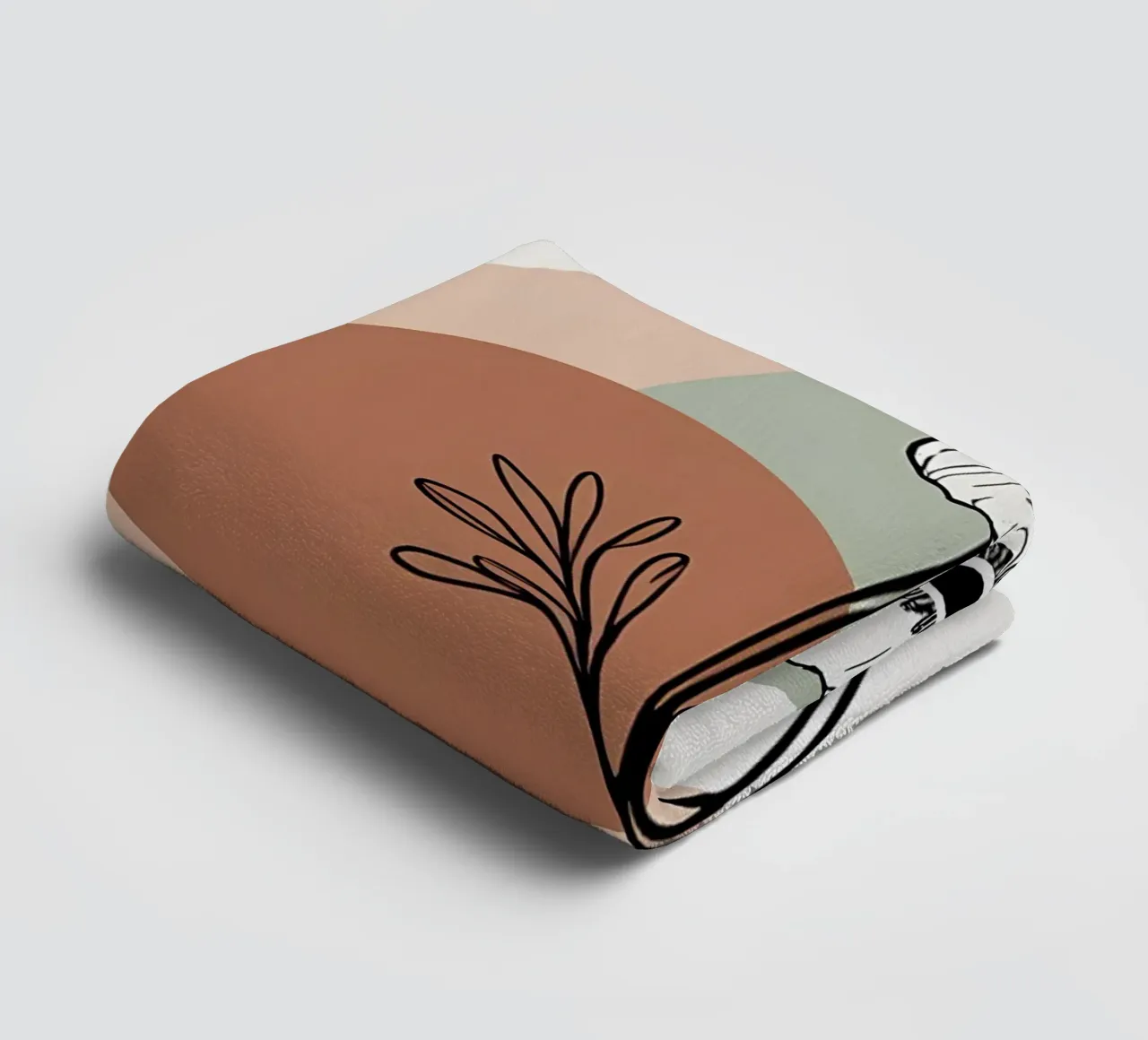 Dessin au trait minimaliste d'une simple fleur d'anémone serviette de bain de Bloom And Brush