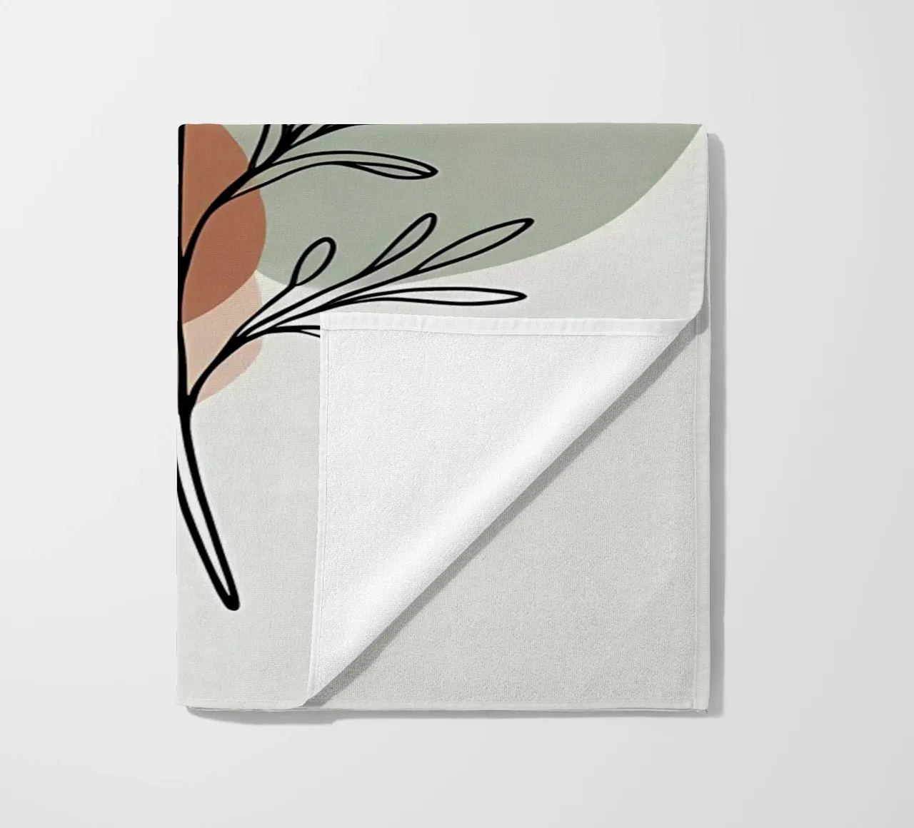 Dessin au trait minimaliste d'une simple fleur d'anémone serviette de plage de Bloom And Brush