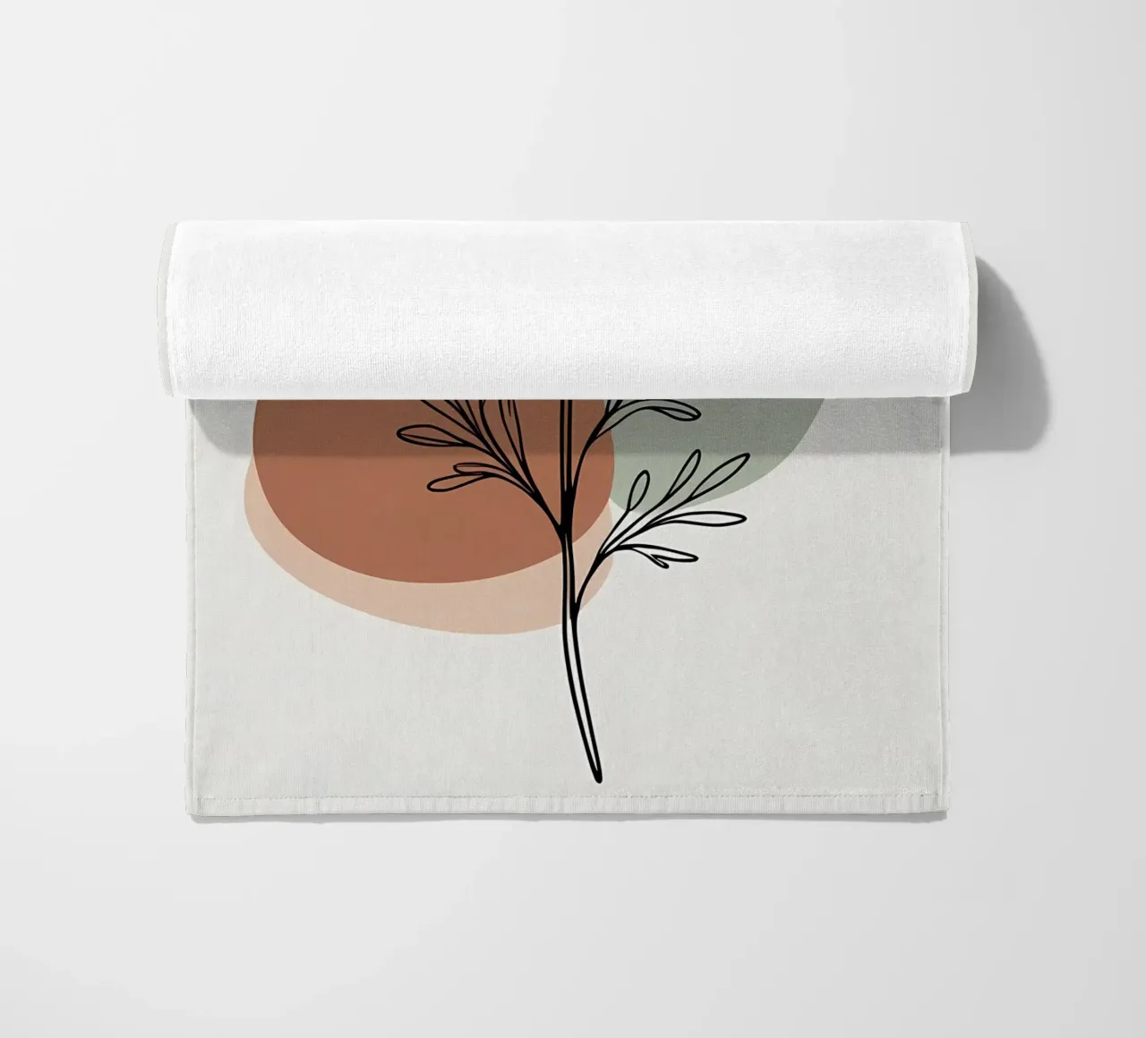 Dessin au trait minimaliste d'une simple fleur d'anémone serviette de plage de Bloom And Brush