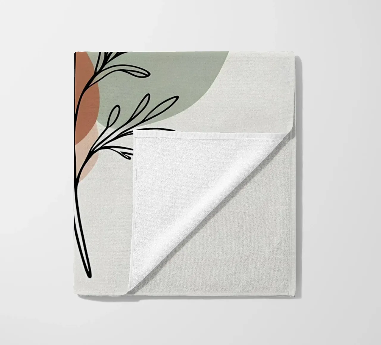 Dessin au trait minimaliste d'une simple fleur d'anémone serviette de plage de Bloom And Brush