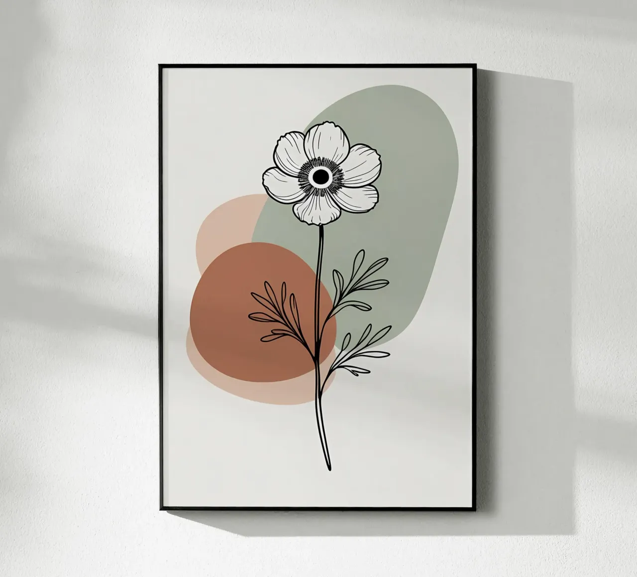 Dessin au trait minimaliste d'une simple fleur d'anémone plexiglas de Bloom And Brush