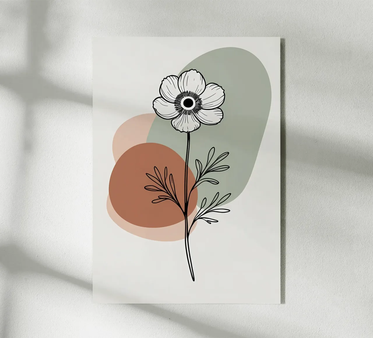 Dessin au trait minimaliste d'une simple fleur d'anémone plexiglas de Bloom And Brush