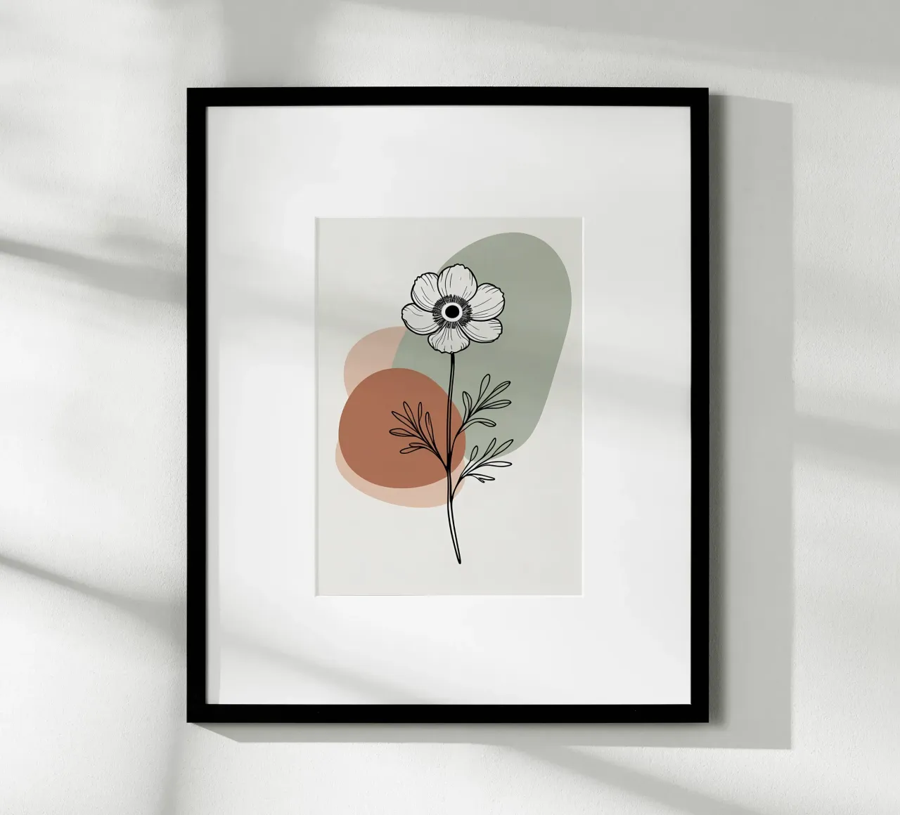 Dessin au trait minimaliste d'une simple fleur d'anémone hahnemühle de Bloom And Brush