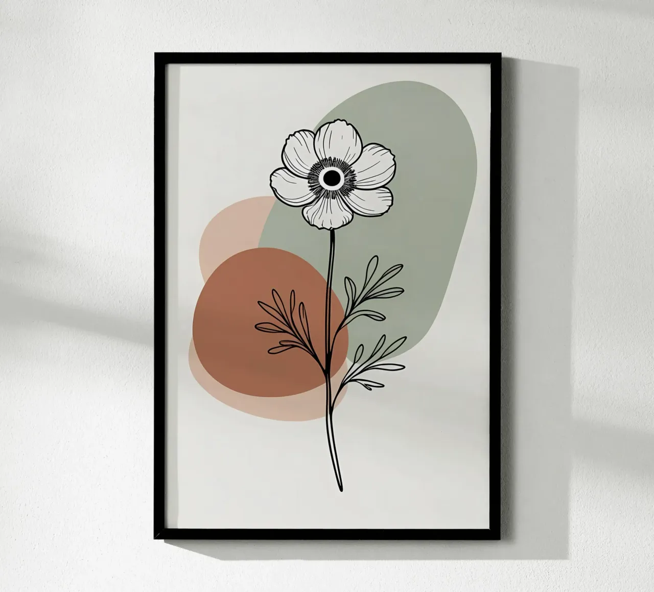 Dessin au trait minimaliste d'une simple fleur d'anémone hahnemühle de Bloom And Brush