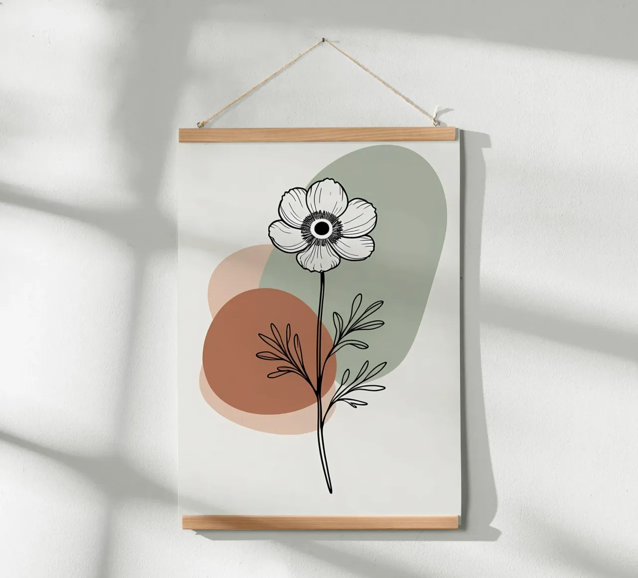 Dessin au trait minimaliste d'une simple fleur d'anémone hahnemühle de Bloom And Brush