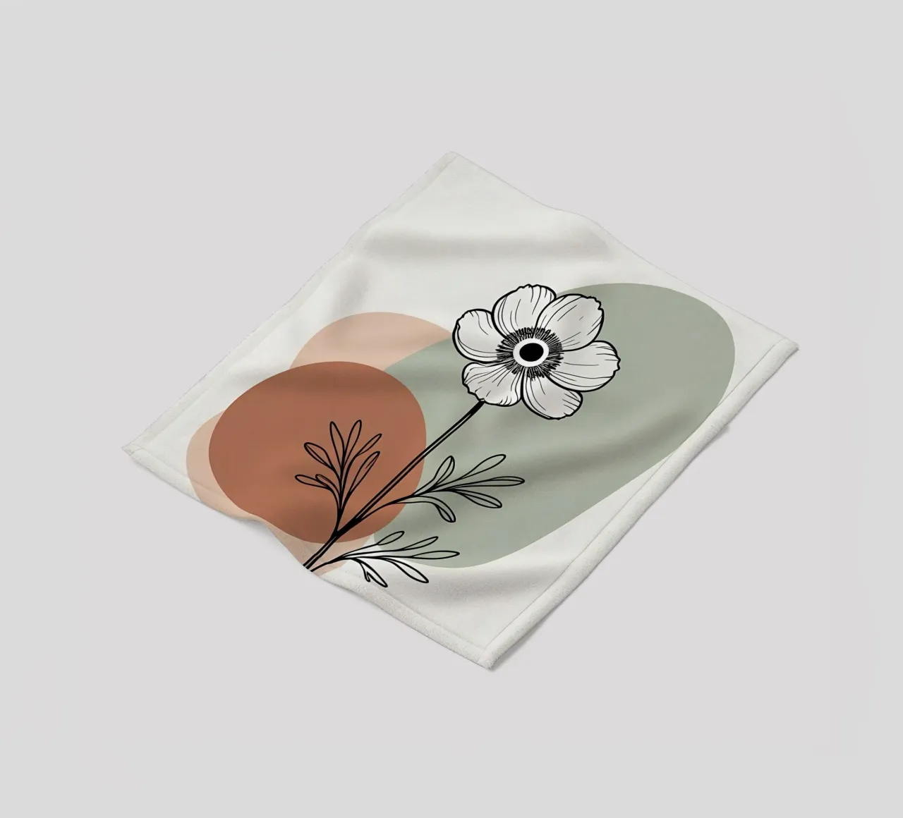 Dessin au trait minimaliste d'une simple fleur d'anémone plaid polaire de Bloom And Brush