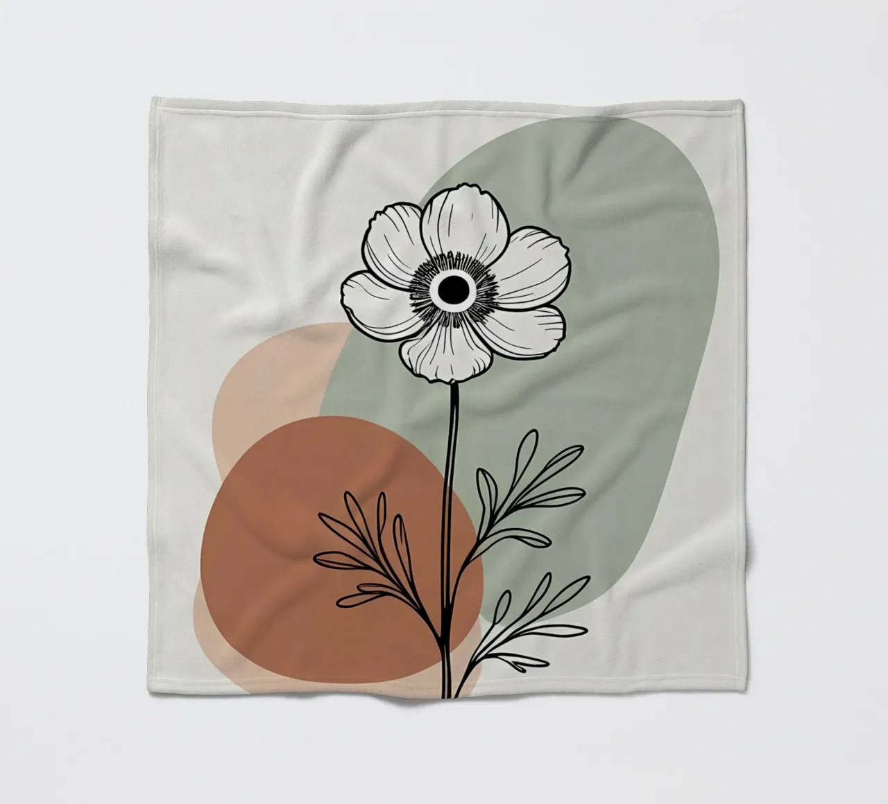 Dessin au trait minimaliste d'une simple fleur d'anémone plaid polaire de Bloom And Brush