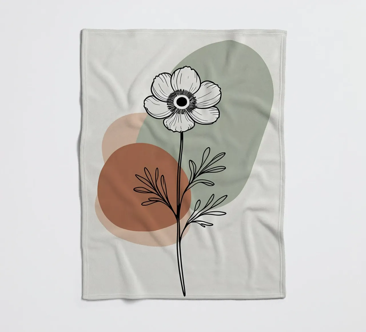 Dessin au trait minimaliste d'une simple fleur d'anémone plaid polaire de Bloom And Brush