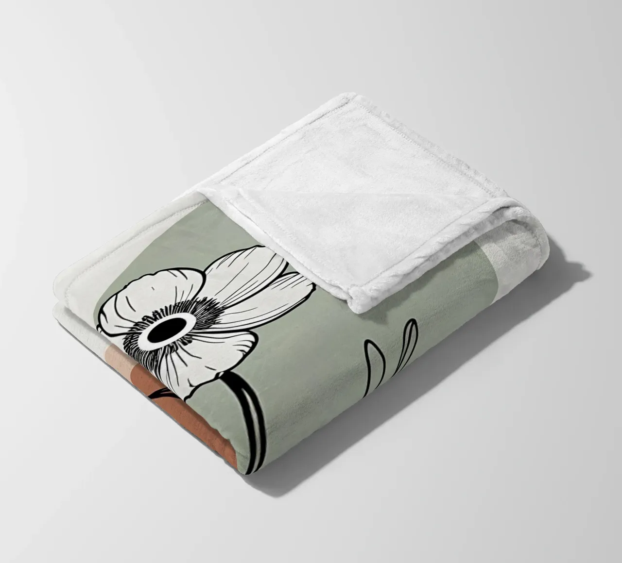 Dessin au trait minimaliste d'une simple fleur d'anémone plaid polaire de Bloom And Brush