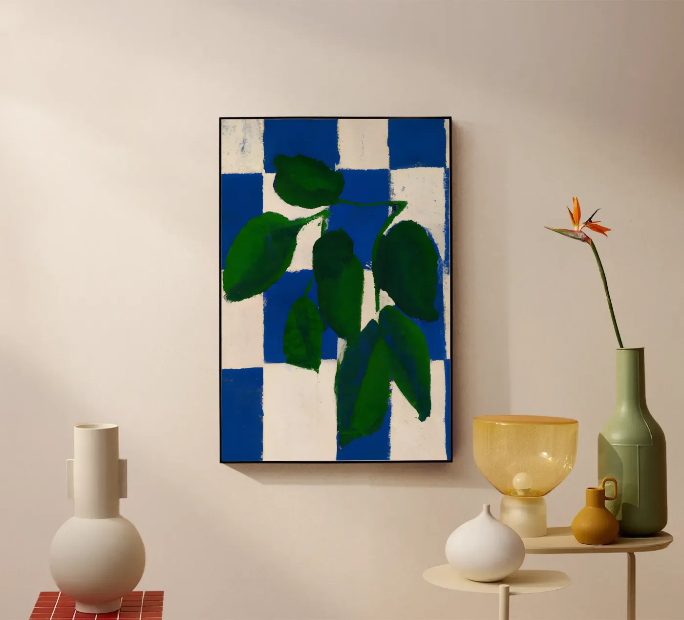 Checkered greenery acrylic glass by interiorisla