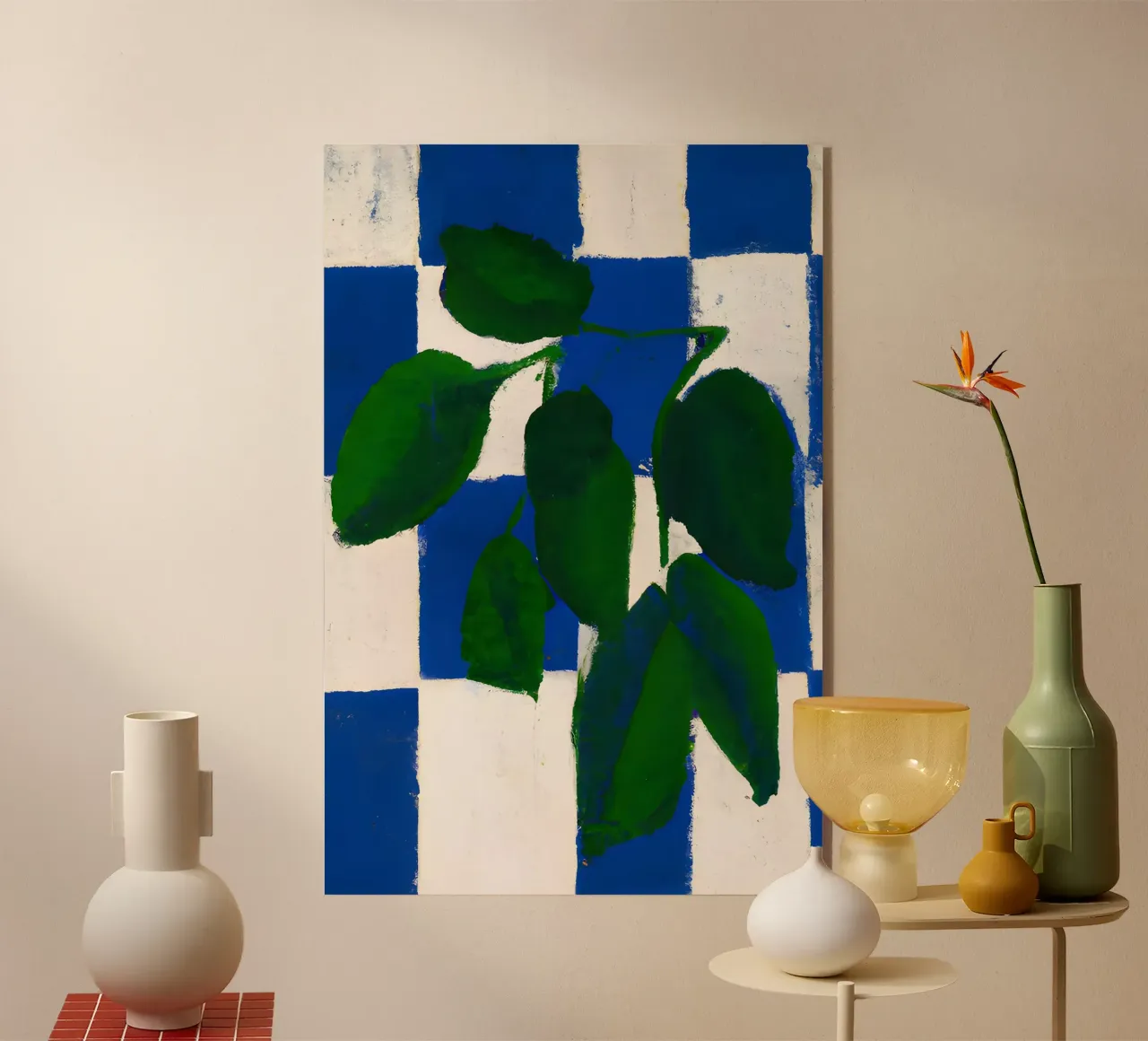 Checkered greenery plexiglass da interiorisla