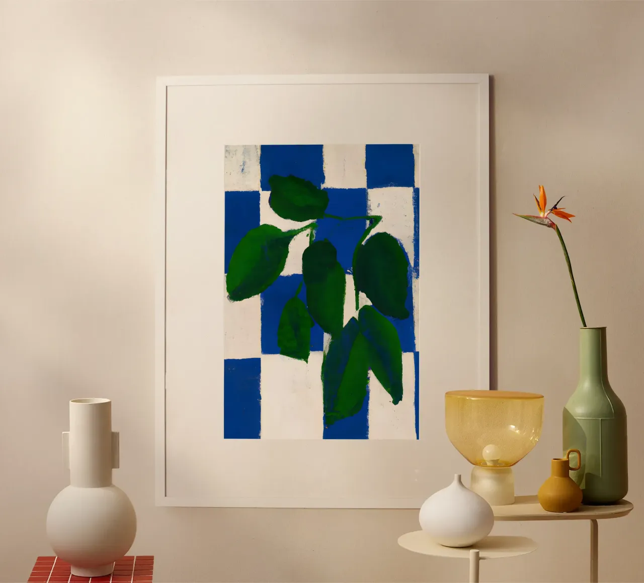 Checkered greenery poster da interiorisla