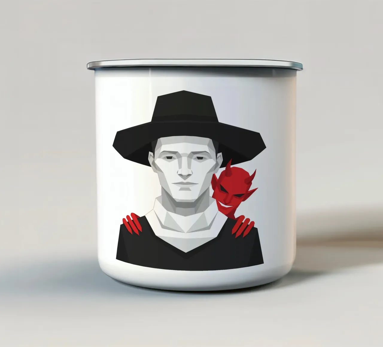 Il Discepolo del Diavolo Lowpoly tazza in smalto da Low Profile