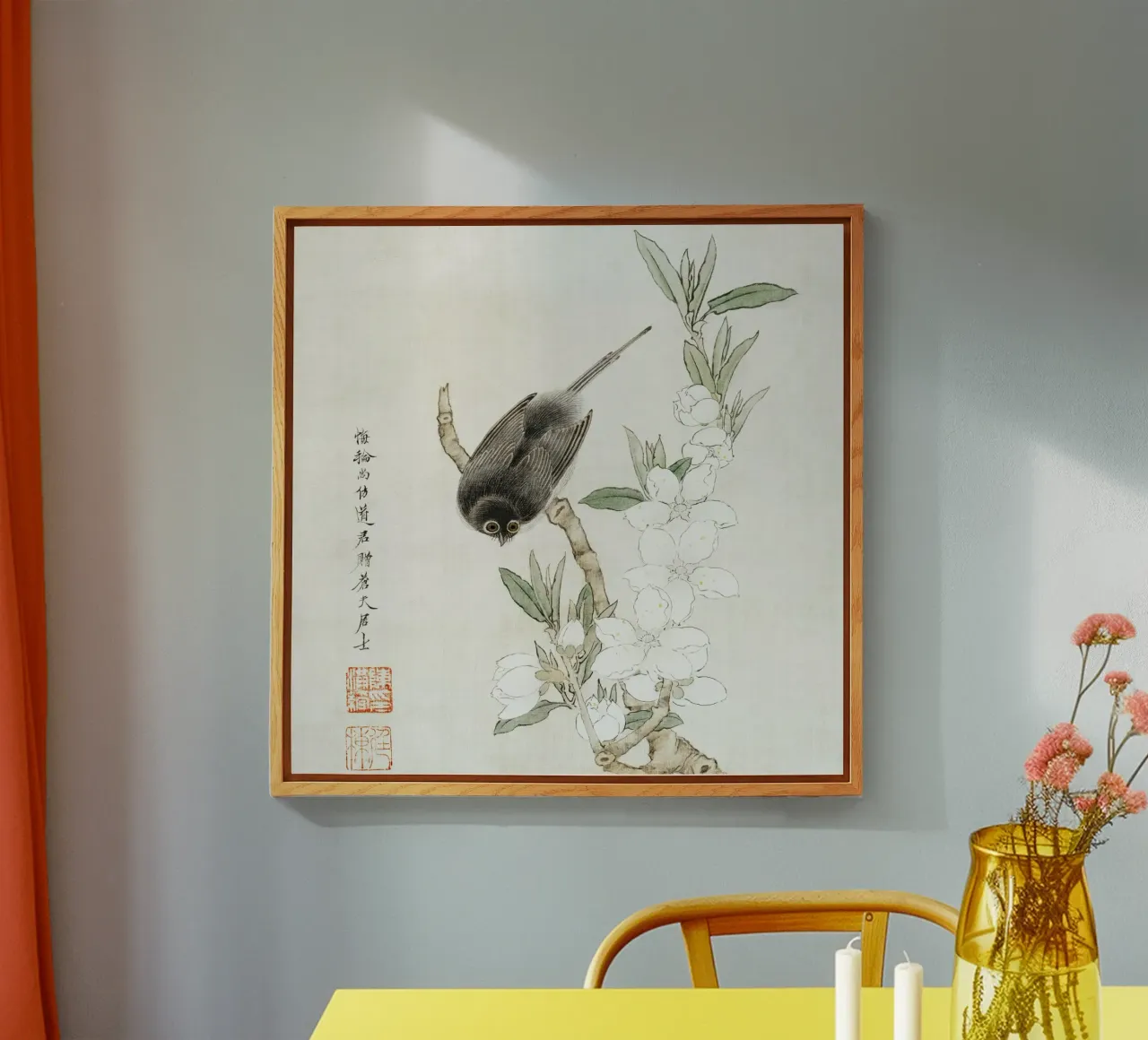 Bird on branch metacrilato de vintageshop