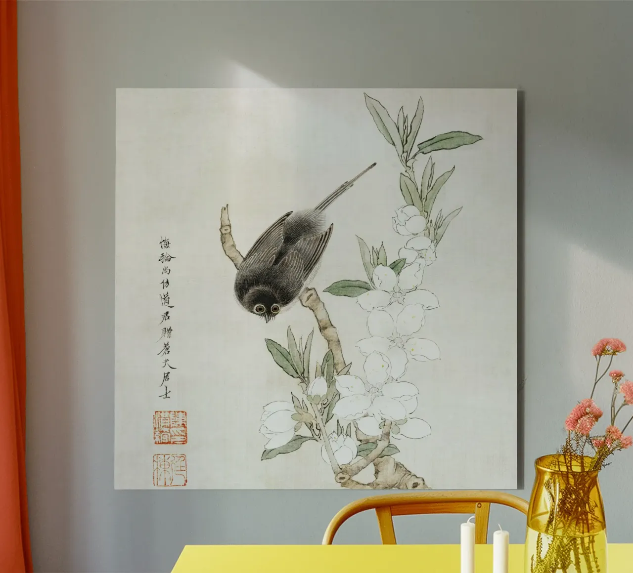 Bird on branch alluminio dibond da vintageshop