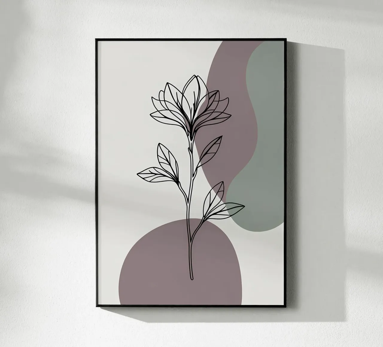 Line art minimalista di un singolo fiore di azalea plexiglass da Bloom And Brush