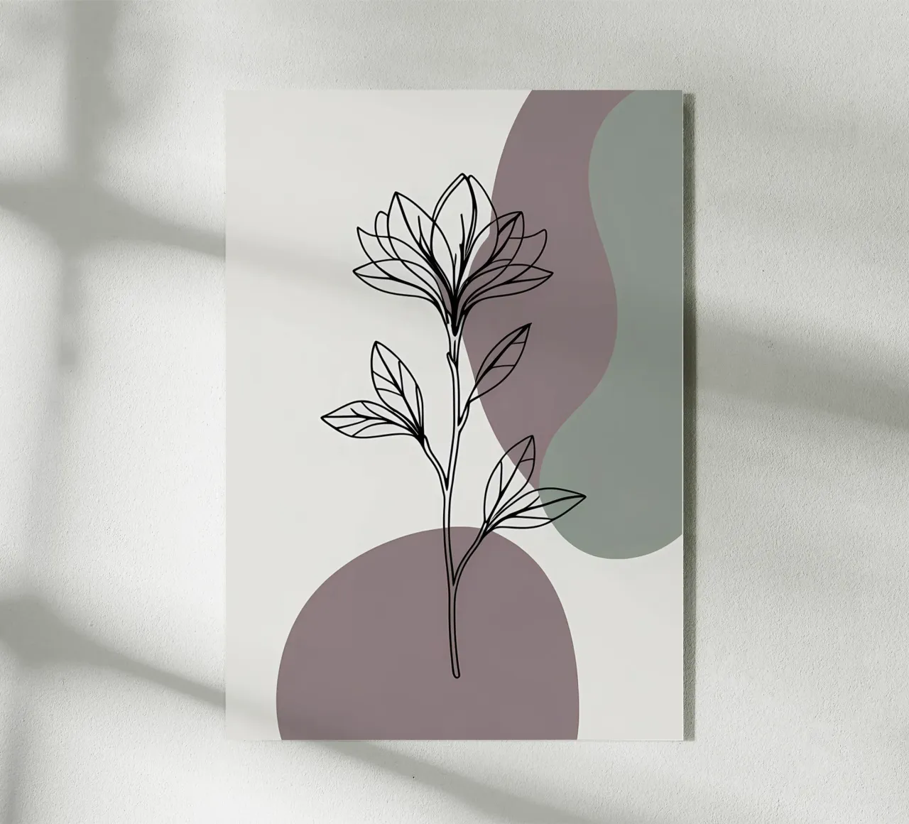 Line art minimalista di un singolo fiore di azalea plexiglass da Bloom And Brush