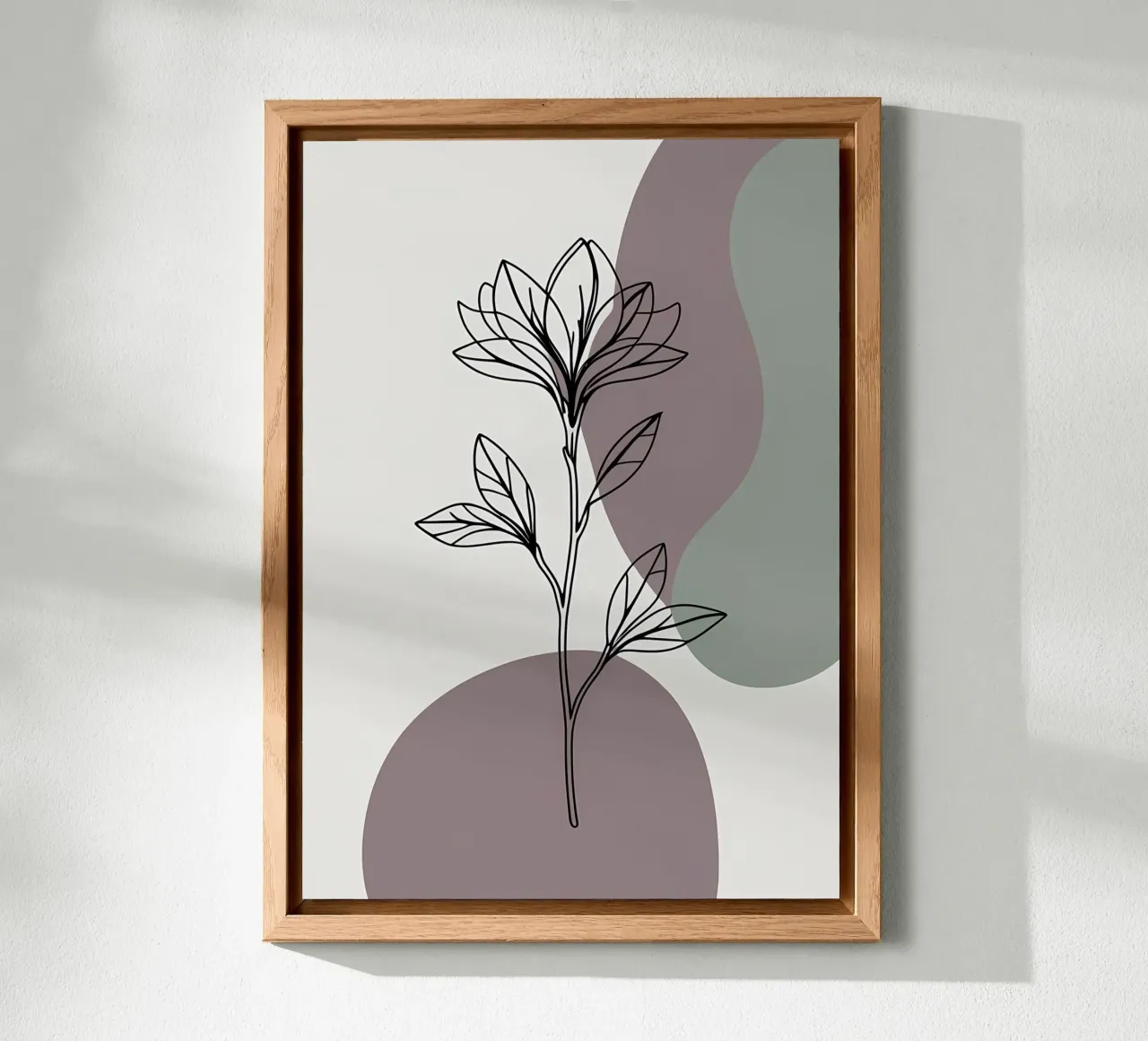 Line art minimalista di un singolo fiore di azalea alluminio dibond da Bloom And Brush