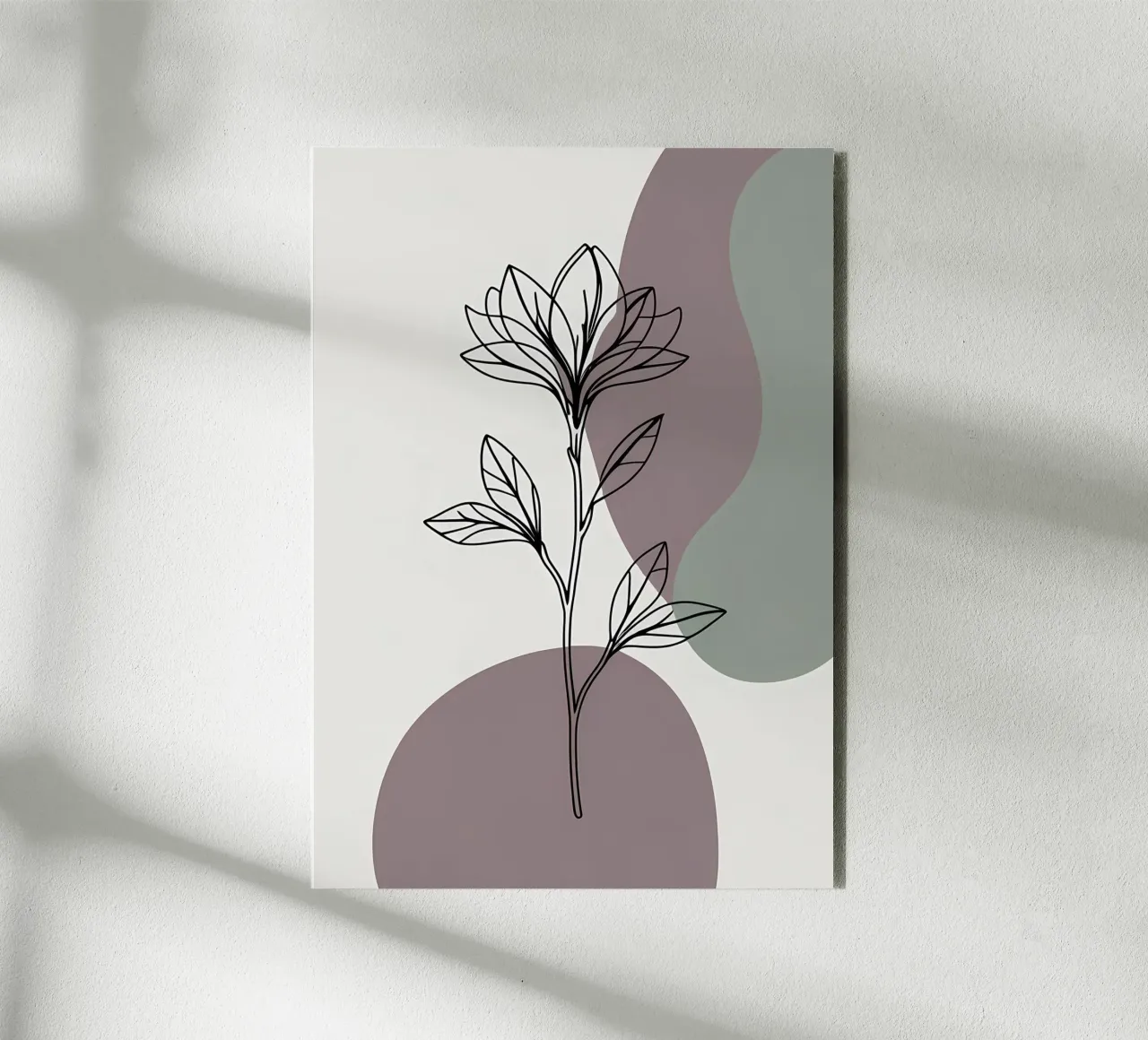 Line art minimalista di un singolo fiore di azalea alluminio dibond da Bloom And Brush