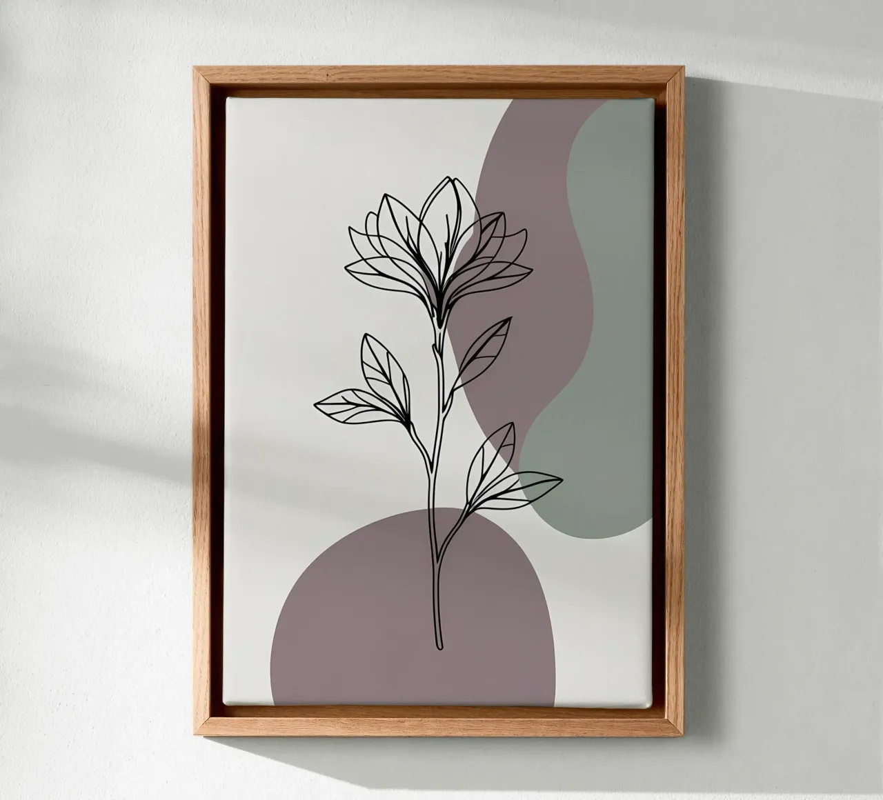 Minimalist line art of a single azalea flower canvas by Bloom And Brush