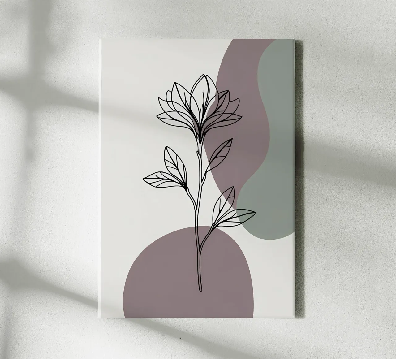 Minimalist line art of a single azalea flower canvas by Bloom And Brush